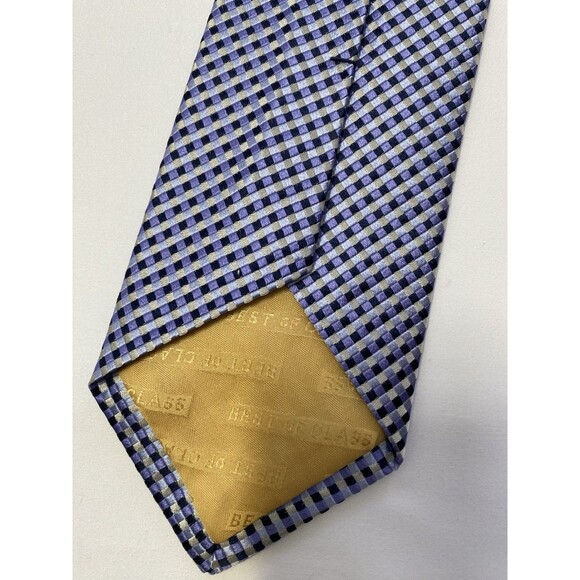 Robert Talbott Nordstrom Best of Class Silk Necktie - Blue/Silver Checkered - Picture 6 of 7